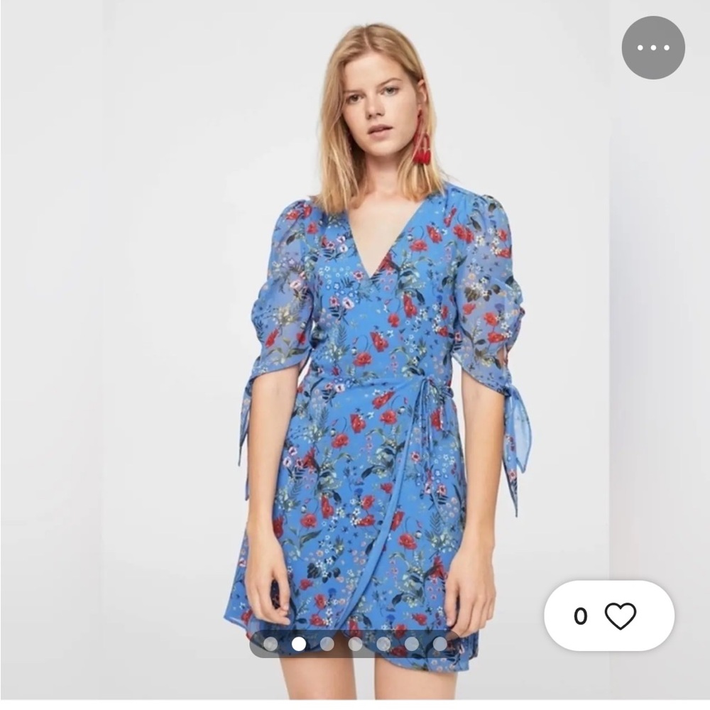 Mango Blue Floral Mini Dress